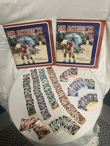  2 NFL ACTION 56 PAGE STAMP ALBUMs 1972 100% Complete Plus 100 Stamps - Picture 1 of 12