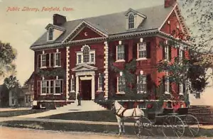 FAIRFIELD, CT ~ PUBLIC LIBRARY, CARRIAGE, DANZIGER & BERMAN PUB ~ 1907-20 - Picture 1 of 2
