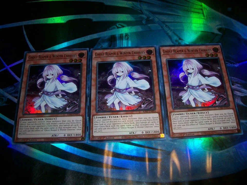 3x Ghost Reaper & Winter Cherries Alt Art 1st Edition Ultra Rare RA03-EN014 - Image 1 of 1