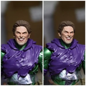 Scultura testa di goblin verde sorriso malvagio dipinta 1/12 misura figura SHF da 6'' - Foto 1 di 5