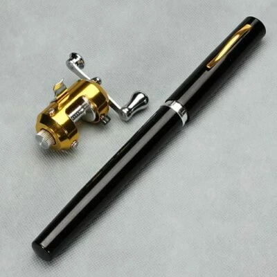 Mini Telescopic Pocket Pen Fishing Rod Portable Fly Reel Aluminum Alloy - Image 1 of 2