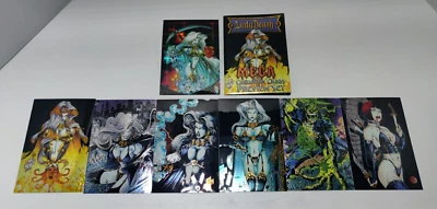 Lady Death Mega Chromium Preview Set Cards Complete 6 Cards + Bonus Card NM - Image 1 of 4