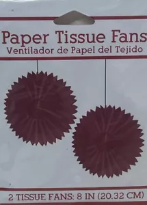 Red Paper Tissue Fans - Picture 1 of 1