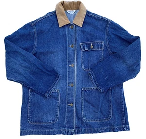 Vintage Cheryl Tiegs Denim Jacket Jean Ranch Chore Corduroy Collar USA size 14 - Picture 1 of 12