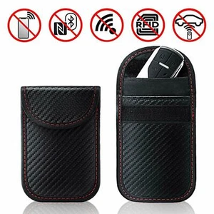 2xCar Key Signal Blocker Pouch Faraday Bag RFID Blocking Case For Fob Protection - Picture 1 of 14