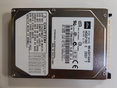 TOSHIBA MK4021GAS 40.0GB IDE 2.5" HDD. 9.5MM.  HDD2182 - Image 1 of 2