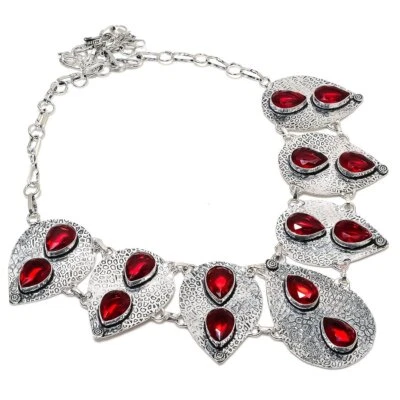 Faceted Iolite Gemstone 925 Sterling Silver Vintage Gift Jewelry Necklace 18" S2 - Image 1 of 4