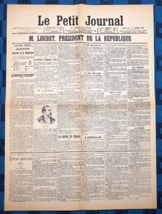 La Une Du Journal Le Petit Journal 19 Février 1899 Élection D’Émile Loubet - Imagen 1 de 3