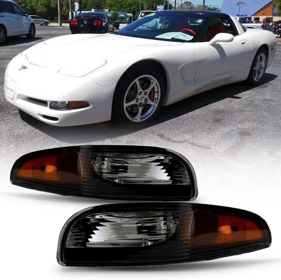 Luces de estacionamiento con señal de parachoques negras para Chevrolet Corvette 1997-2004 L+R 97-04 Foto 1 de 3