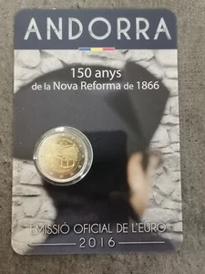 COINCARD 2 EURO ANDORRA 2016 / NEUE REFORM VON 1866 / ANDORRA EUROS - Bild 1 von 2