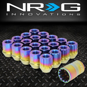 NRG INNOVATIONS LN-T210MC-21 M12X1.25 16PC 27MM OPEN-END LUG NUT + 4X LOCK + KEY