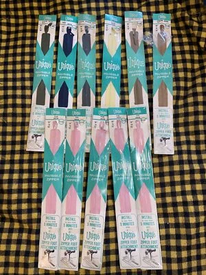 12 Lot Unique Invisible Zipper Multi-Color 16”-18” Inch Metal Zipper - Image 1 of 4