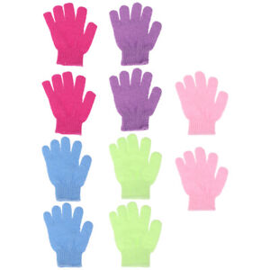 10Pcs Five-finger Shower Gloves Body Wash Mitts Mitten Scrubber