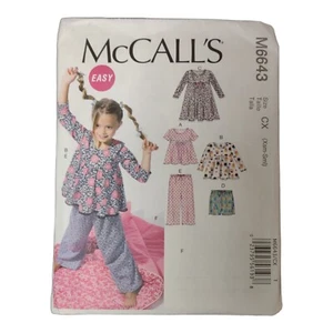 EASY MCCALL'S 6643 GIRLS TOPS/DRESS/SHORTS/PANTS/SLEEPING BAG SZ XS-S - Picture 1 of 3