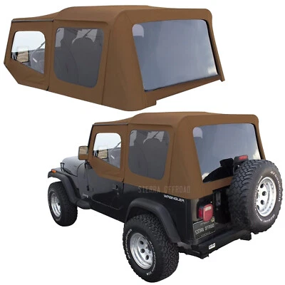 Jeep Wrangler YJ Soft Top, 88-95, w/ Upper Doors, Tinted Windows, Spice Denim - Image 1 of 2