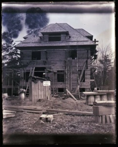 (1) ENDE 1800er, ANFANG 1900er ANTIKES GLASNEGATIV, HAUS, NEW JERSEY AUF SCHILD-1 - Bild 1 von 2