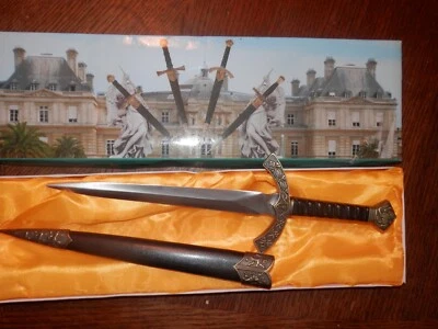 "Cuchillo daga caballero medieval decorativo cubiertos Tomahawk, acero inoxidable, 13,5""" Foto 1 de 2