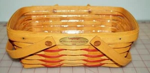 Longaberger 2000 Woven Memories Basket W/ Plastic Liner & Family Signature - Bild 1 von 8