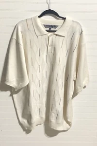 VTG Michael Irvin 88 Cream Polo Pullover Retro Short Sleeve Sweater Mens 3XL - Picture 1 of 11