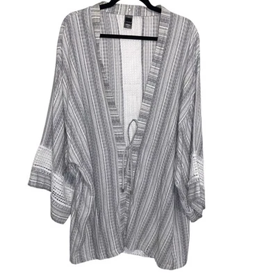 Dolce Vita Top Womens Large Kimono Boho Beachy Coastal Lagenlook Swim Coverup - Image 1 of 4