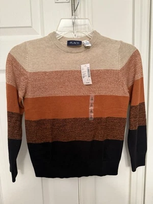 Детский место мальчика свитер размер маленький новый с Ярлыками в полоску длинным рукавом пуловер - Изображение 1 из 4