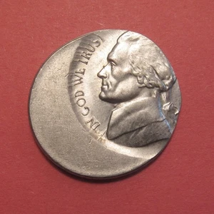 No Date Jefferson Nickel Mint Error - Off Center - BU - Picture 1 of 2
