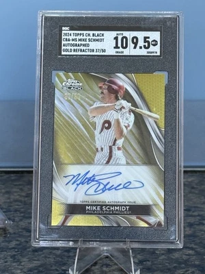 2024 Topps Chrome Black - Autographs Mike Schmidt #CBA-MS Gold Refractor /50 AU - Image 1 of 2