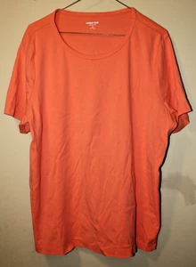 LANDS END 2X 20-22W Women' Short Sleeve Scoop T Shirt Shaped Fit Stretch Peach - Picture 1 of 5