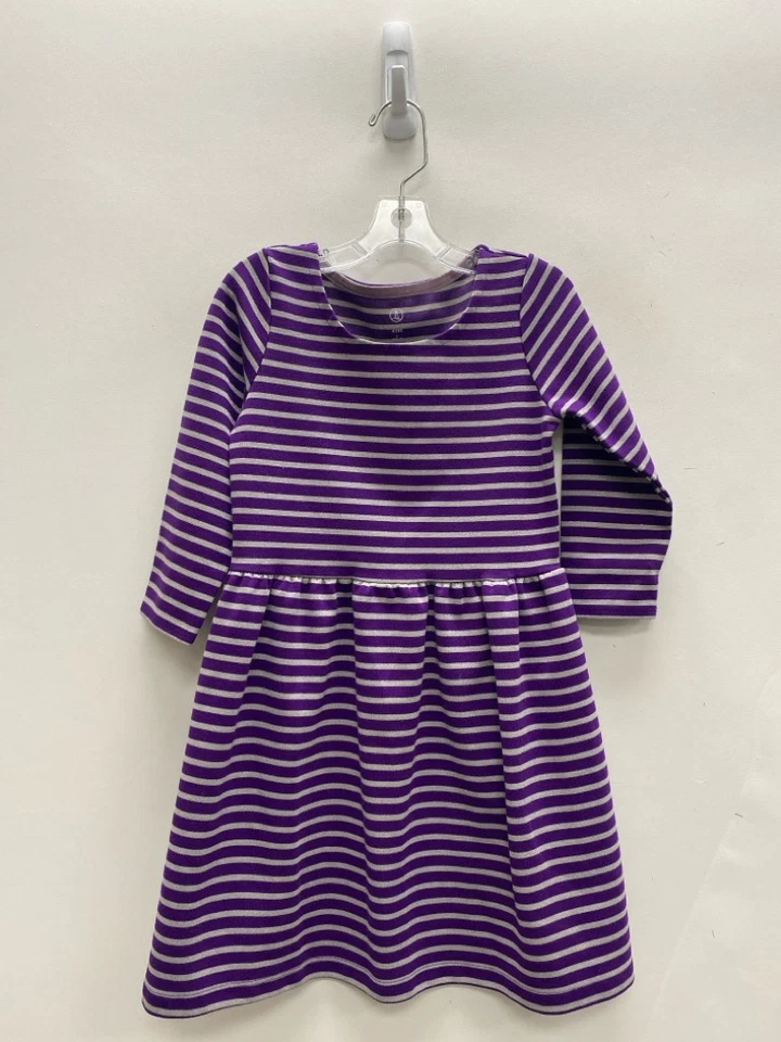 Vestido para niña Lands End TALLA 6X/7 púrpura plata rayas Foto 1 de 1