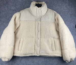 Womens Coat Jacket Size XL Sixth June Paris Tan Cream Warm Sherpa New With Tags - Picture 1 of 19