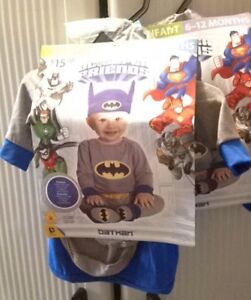 DC Super Friends Batman Ones-ee Infant Halloween Costume 0-6 Months Cute!!