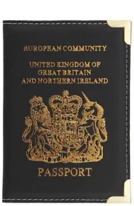 Cubierta protectora con soporte de pasaporte del Reino Unido billetera cuero PU Reino Unido - Imagen 1 de 1