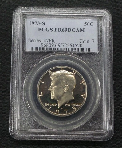 1973-S Kennedy 50c Half Dollar Proof Coin PCGS PR69DCAM - B816 Cover