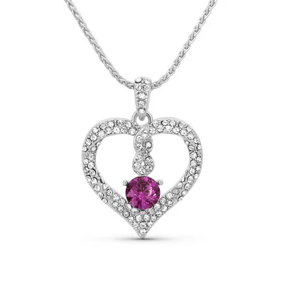 Collar de piedras de nacimiento TRYNDI para mujer - Collar de corazón infinito para mujer Foto 1 de 3