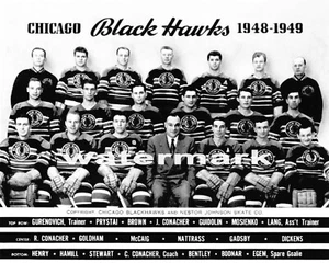 Chicago Black Hawks 1948-49 - 8x10 B&W Team Photo - Picture 1 of 1