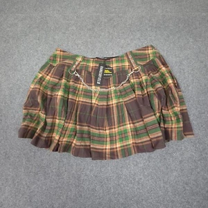 Dangerfield Skirt Womens 18 Green Plaid Mini chain Casual Party Size 18 NWT - Picture 1 of 11
