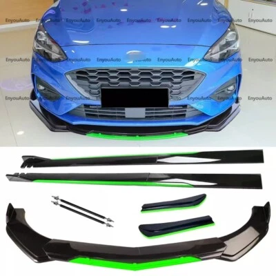 For Ford  Focus Front Bumper Lip 86" Side Skirt Rear Bumper Lip Black Green Foto 1 de 4