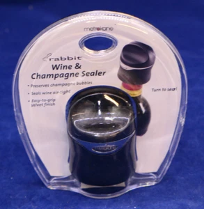 Rabbit Black Champagne and Wine Sealer NEW Seals Wine Air tight, Easy to grip - Picture 1 of 5