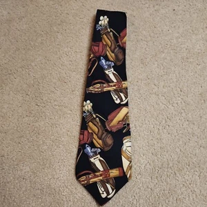 Nicole Miller Tie Vintage 1994 Golf Bags Great Condition 100% Silk hand sewn - Picture 1 of 6