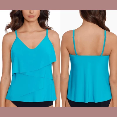 Nuevo con etiquetas $120 Traje Mágico [14] Camiseta Tankini Chloe en Niveles Azul Piscina #U894 Foto 1 de 4
