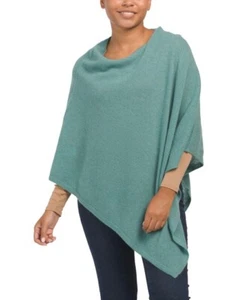 RACHEL ZOE Cashmere Basic Pointed Poncho - Heather - Picture 1 of 1