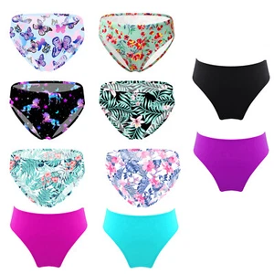 Kids Girls Briefs Yoga Bottoms Surfing Underwear Holiday Underpants Printed - Picture 1 of 121