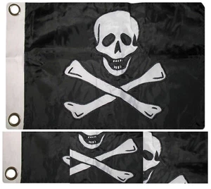 12x18 Embroidered Edward England Pirate No Patch Double Sided Nylon Boat Flag - Picture 1 of 2
