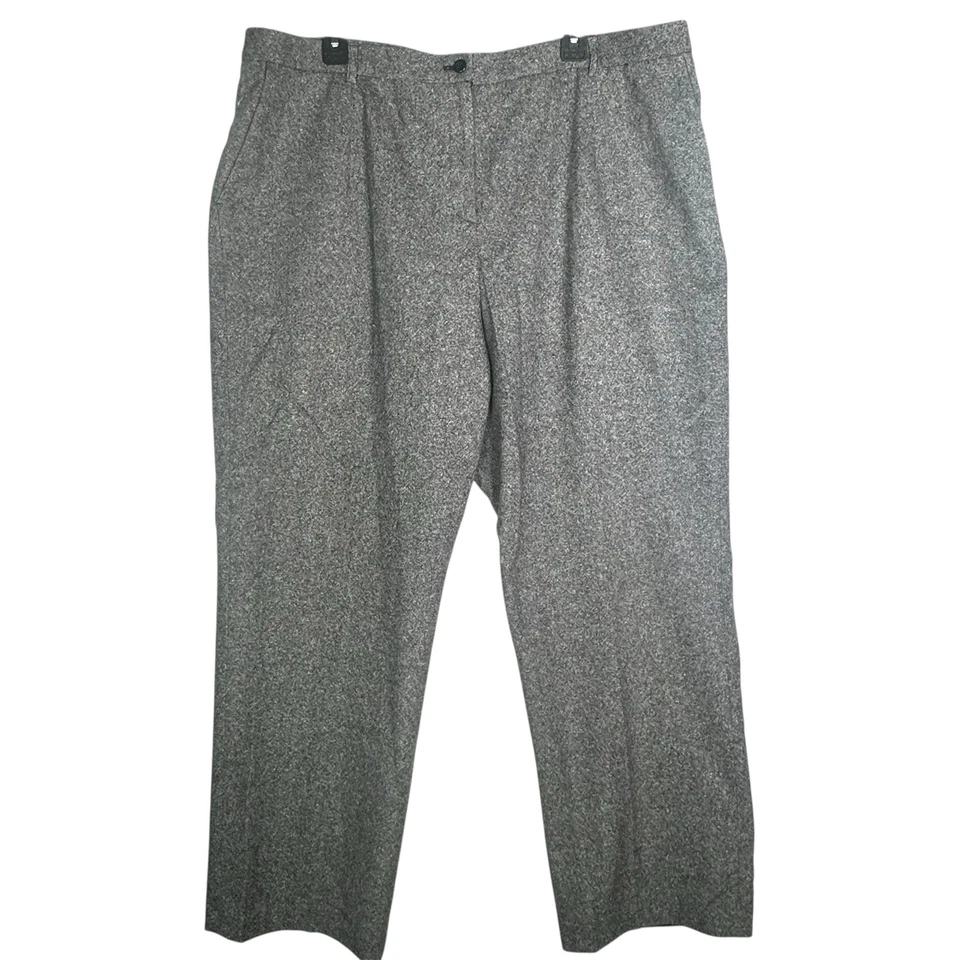 Pantalones de vestir vintage Pendleton forrados de lana y seda para mujer talla grande 20W negro blanco Foto 1 de 4