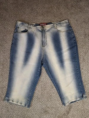 Zanadi Y2K Denim Blue Jean Shorts Plus Size 22 ZANA DI Vintage Emboidered Pocket - Изображение 1 из 4