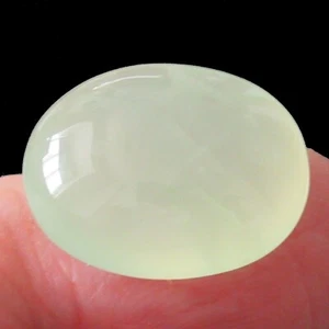 Natural Prehnite Loose Stone 19.5x15.6mm Pear Cabochon Pale Green Jewellery - Picture 1 of 3