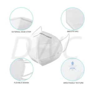 2 PCS White Disposable Face Mask Earloop Mouth Cover USA Seller Free shipping - Picture 1 of 2