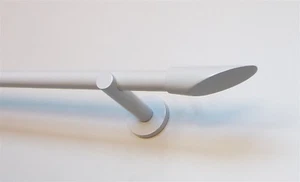 Stil Vorhangstange weiß Metall ausziehbar 130 bis 240 cm weiss Diagonal - Bild 1 von 3