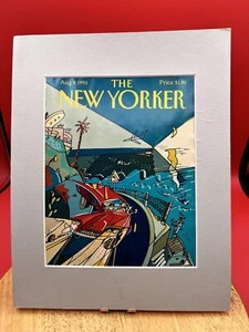 The New Yorker - THE OCEAN OR BUST Cover by Mariscal 1993 White Mat - Picture 1 of 4
