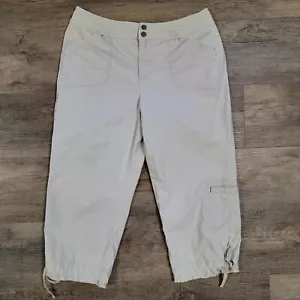 Coldwater Creek Cargo Cropped Hose hellbeige khaki Knopf Wandern Damen 8 - Bild 1 von 10